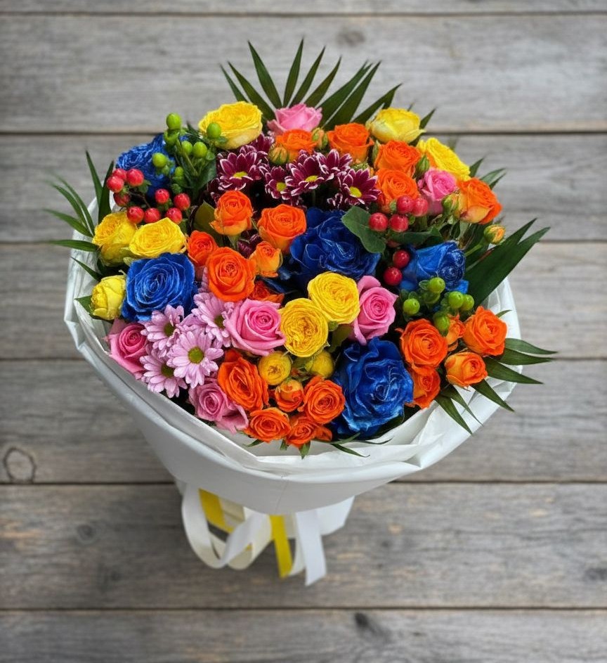 Букет цветов из: Розы и Хризантемы в Зее