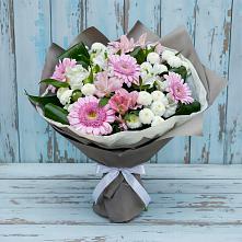 Букет цветов из:  Герберы, Альстромерии и Хризантемы #REPLACE_PRED# Зее