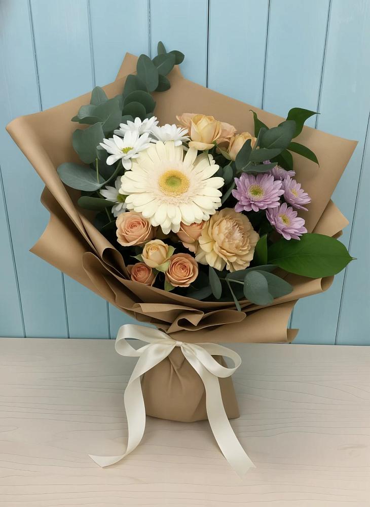 Букет цветов из: Герберы и Хризантемы в Зее