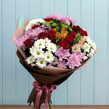 Букет цветов из:  Розы, Хризантемы и Альстромерии в Зее