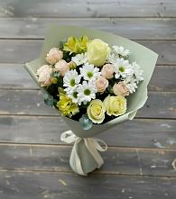 Букет цветов из:  Альстромерии, Розы и Хризантемы в Зее