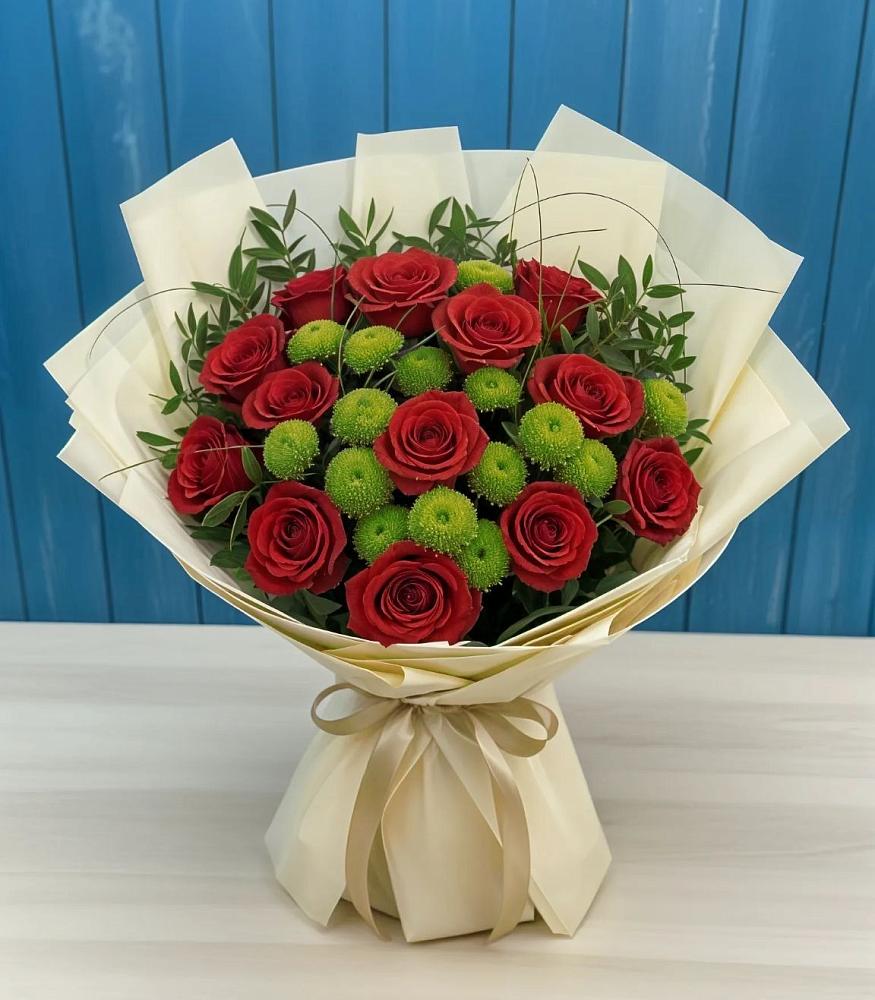 Букет цветов из: Розы и Хризантемы в Зее